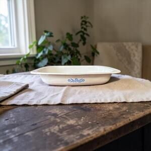 Vintage Corning Ware Cornflower Blue A-21 open roaster or lasagna pan